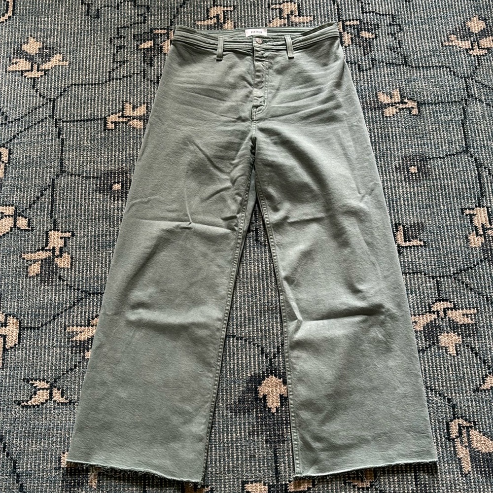Pistols Jean Aqua Snow High Rise Crop